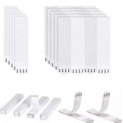 30 Pairs Damage Free Removable Wall Tape Adhesive Picture Hanging Strips Double Side Hook Loop Mounting Tapes for Decorations