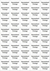 International PACKAGE Small Labels Self Adhesive Printed Mail stickers - UK
