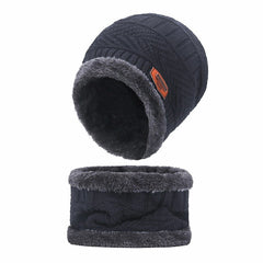 Beanie Hat Scarf Set Neck Cover Winter Warm Fleece Knitted Thick Ski Cap - UK