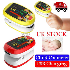 Blood Oxygen Saturation Pulse Heart Rate Monitor Child Oximeter - Yellow