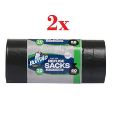Buffalo Flat Top Ultra Strong Refuse Sacks 50L 30 Pack x2