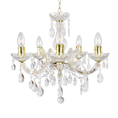 Marie Therese 5 Light Dual Mount Chandelier- Chrome /Silver /White /Gold/ Black