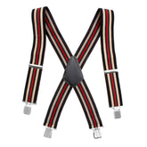 50mm Adjustable Grid Plain Mens Braces Suspenders Heavy Duty Trouser Elastic UK