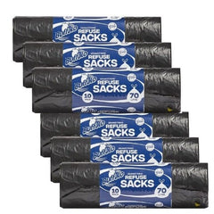 60 Pcs Heavy Duty Black Bin Bags 70L Refuse Sacks For Rubbish Large Bin Bags UK