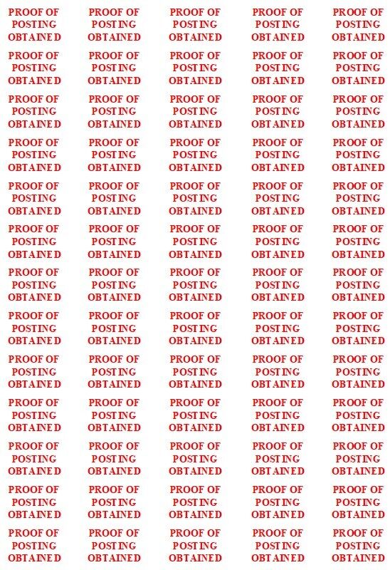 PROOF OF POSTING OBTAINED Small Labels Stickers Self Adhesive Printed Mail