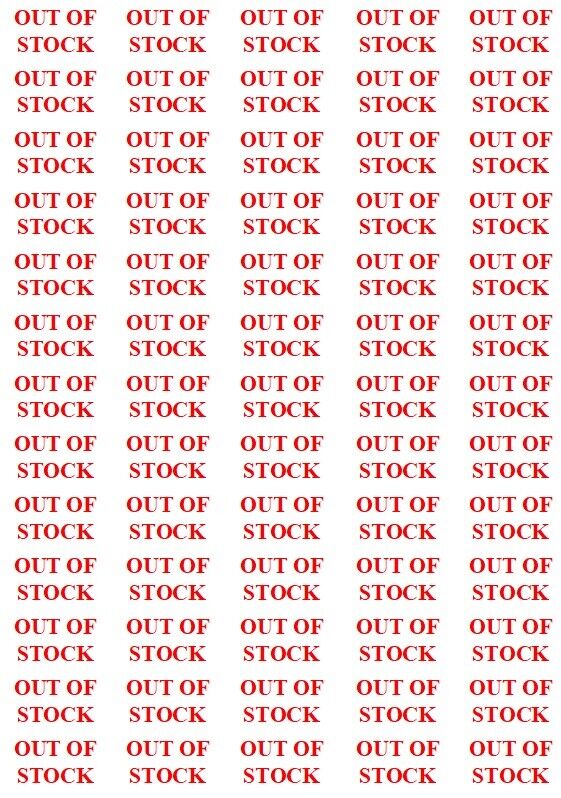 OUT OF STOCK Stickers in RED / BLACK- Labels