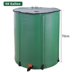 50 Gallon Portable Folding Rain Barrel Water Collector For Garden Farm Green UK