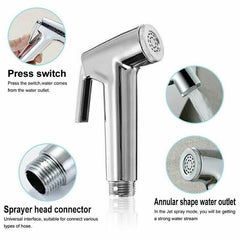 Chrome Muslim Shower Head and Hose Bidet Spray Tap for Toilet Hygienic Handheld