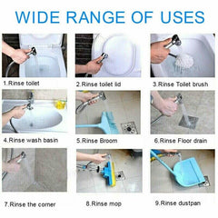 Chrome Muslim Shower Head and Hose Bidet Spray Tap for Toilet Hygienic Handheld