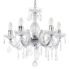 Marie Therese 5 Light Dual Mount Chandelier- Chrome /Silver /White /Gold/ Black