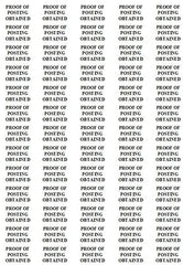 PROOF OF POSTING OBTAINED Small Labels Stickers Self Adhesive Printed Mail
