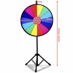 24" Color Prize Wheel Dry Erase Fortune Spinning Tabletop Floor Stand Win Game