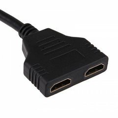 1080P HDMI Port Male to 2 Female 1 In 2 Out Splitter Cable Adapter Converter-UK
