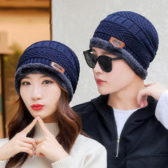 Beanie Hat Scarf Set Neck Cover Winter Warm Fleece Knitted Thick Ski Cap - UK
