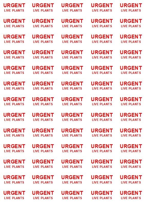 URGENT LIVE PLANTS Stickers Labels - Self Adhesive Sticker - Postage