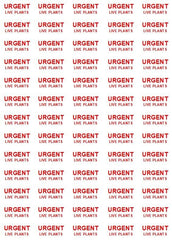 URGENT LIVE PLANTS Stickers Labels - Self Adhesive Sticker - Postage