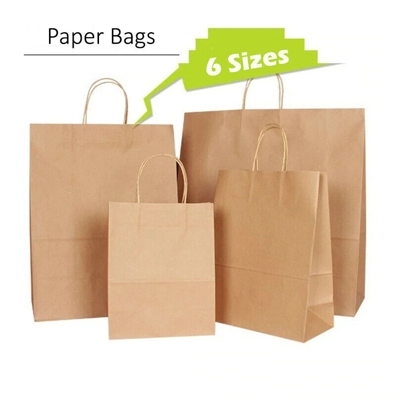 Kraft Paper Gift Party Carrier Bags With Twisted Handles Brown Color