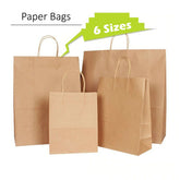 Kraft Paper Gift Party Carrier Bags With Twisted Handles Brown Color