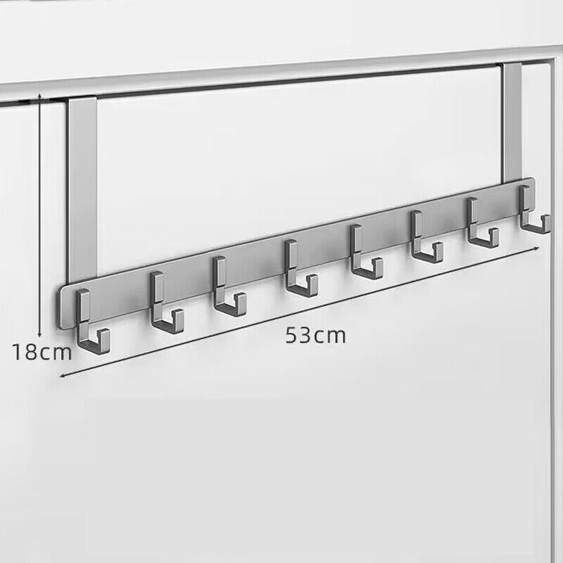 Over The Door 8 Hooks Hanger Racks Organizer Clothes Storage Towel Coat Rack -UK