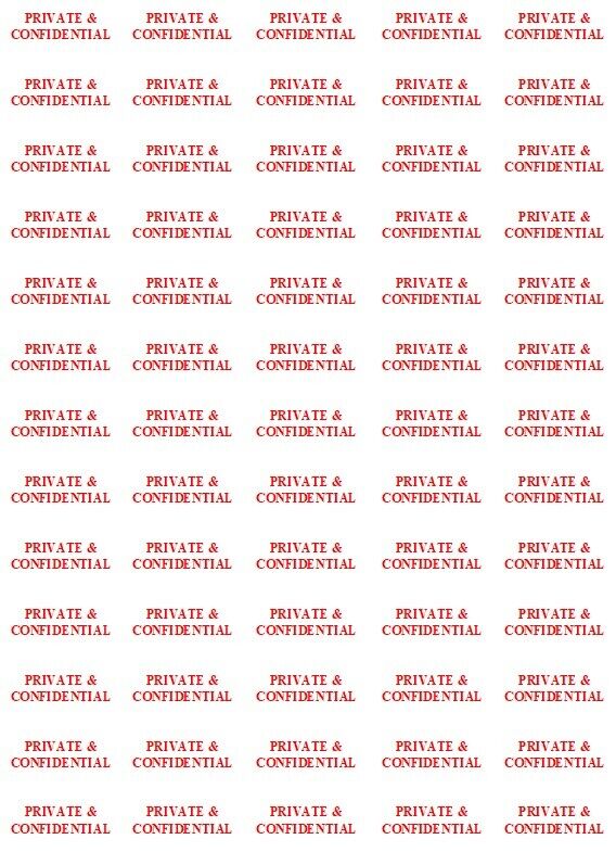 PRIVATE & CONFIDENTIAL Small Labels and Stickers Self Adhesive Printed Mail