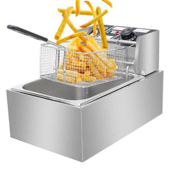 EH81 6.3QT/ 6L Stainless Steel Single Cylinder Electric Fryer 2500W 220-240V UK