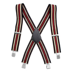 Adjustable Stripe Plain Men's Braces Suspenders Heavy Duty Trouser Elastic 50mm