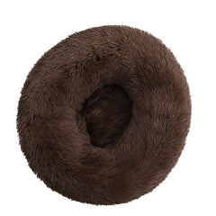 Fluffy Soft Comfy Calming Donut Dog Cat Beds Warm Bed Round Pet Plush Puppy Beds
