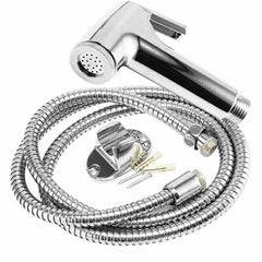 Chrome Muslim Shower Head and Hose Bidet Spray Tap for Toilet Hygienic Handheld