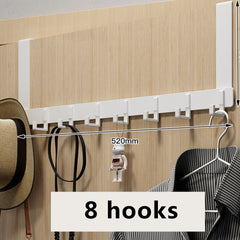 Over The Door 8 Hooks Hanger Racks Organizer Clothes Storage Towel Coat Rack -UK
