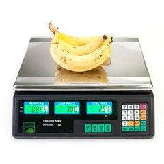 ACS-30 40kg/5g Digital Price Computing Scale for Vegetable UK Plug Silver Black