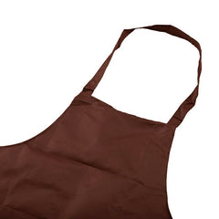 Plain Unisex Cooking Catering Work Apron Tabard with Twin Double Pocket Brown
