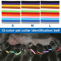 12 colours ID Collars Whelping Newborn Puppy and Kitten ID Collar Bands