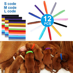 12 colours ID Collars Whelping Newborn Puppy and Kitten ID Collar Bands