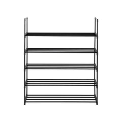 5 Tiers Shoe Rack Shoe Tower Shelf Storage Organizer For Bedroom, Entryway, Hallway, and Closet Black Color