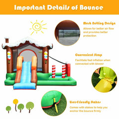 Inflatable Bounce House with Slide Basketball Rim & Bag - UK