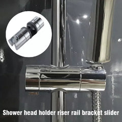 Adjustable Chrome Bathroom Shower Head Holder Riser Rail Bracket Slider Bar UK