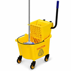 Mop Bucket Mobile Cleaning Floor Cart With Wringer Wheels Mop Holder - UK