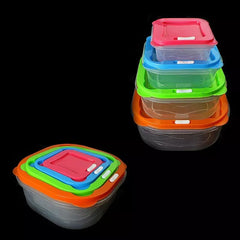 Set Of 4 Plastic Containers Multiple Size Food Storage Box Keep Fresh with Lids