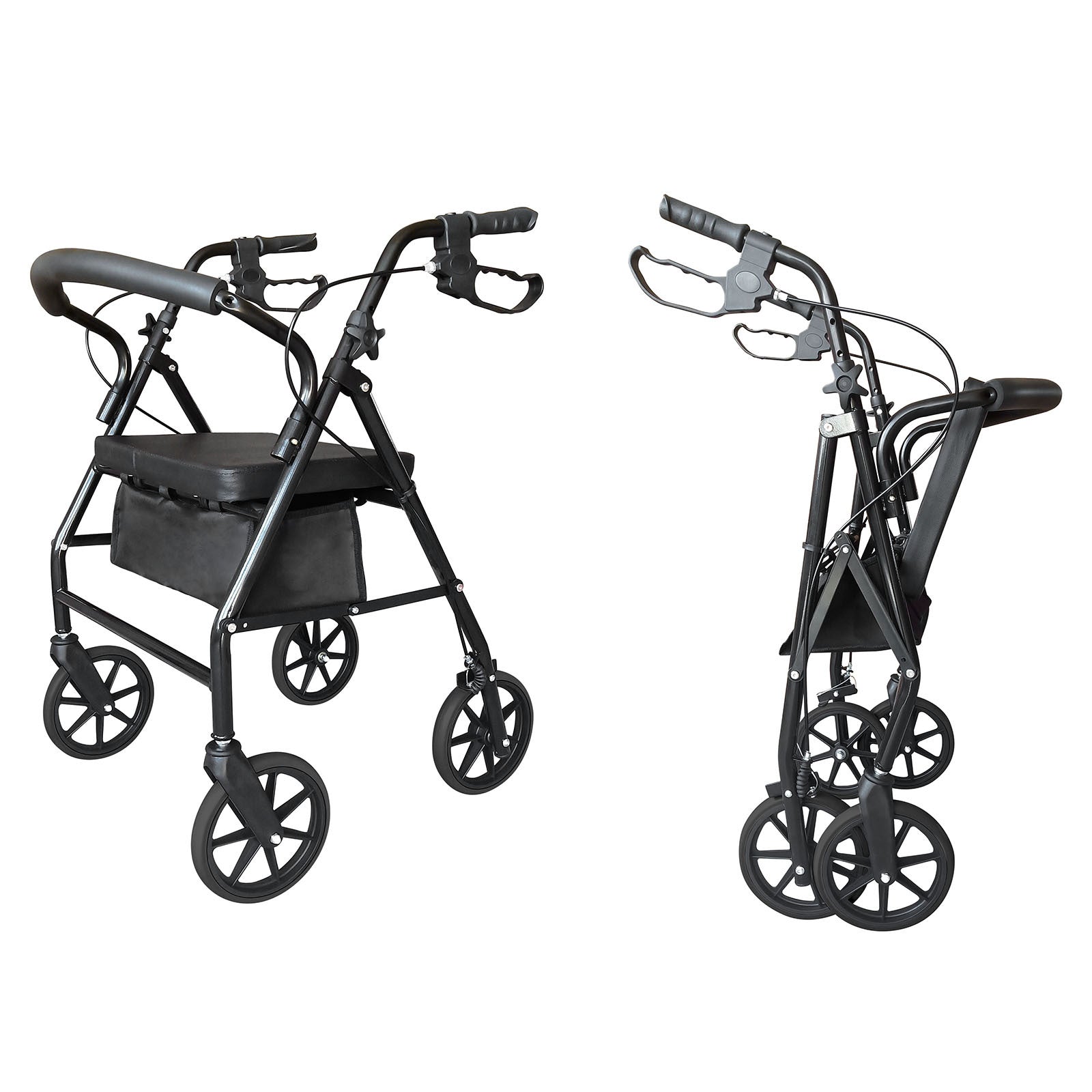 Steel Walker with Wheels Black