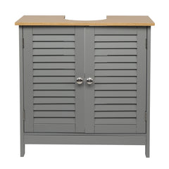 FCH Modern Double Shutter Door MDF Spray Paint  Bathroom Sink Cabinet Gray