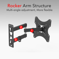 LEADZM 26-50" Adjustable Wall Mount Bracket Rotatable TV Stand TMX200 with Spirit Level