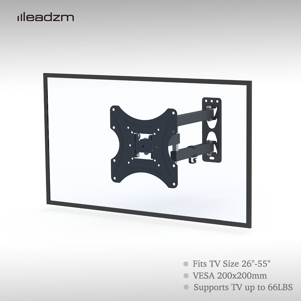 LEADZM 26-50" Adjustable Wall Mount Bracket Rotatable TV Stand TMX200 with Spirit Level