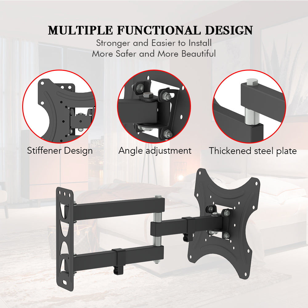 LEADZM 26-50" Adjustable Wall Mount Bracket Rotatable TV Stand TMX200 with Spirit Level