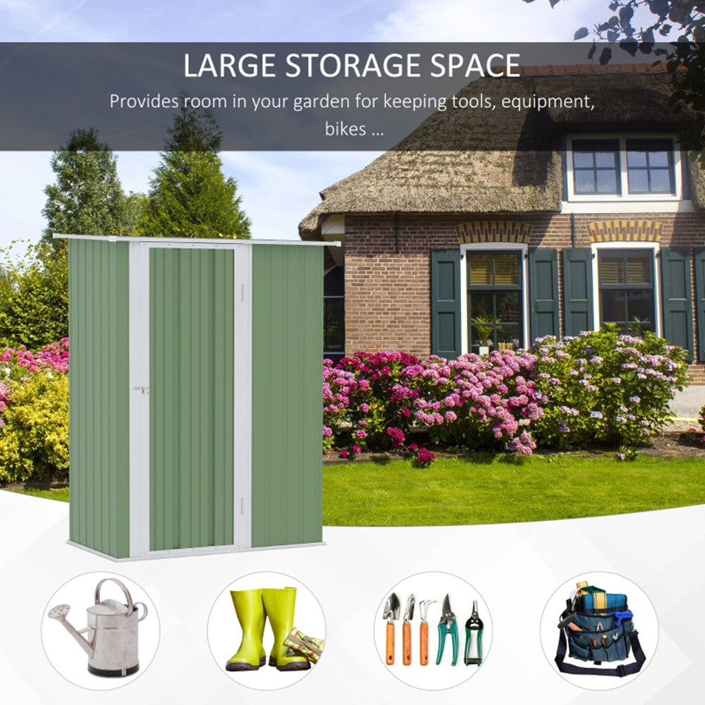 Metal Outdoor Storage Shed, Garden Tool House Cabinet -5' x 3' Green-AS ( Amazon Shipping)（Prohibited by WalMart）