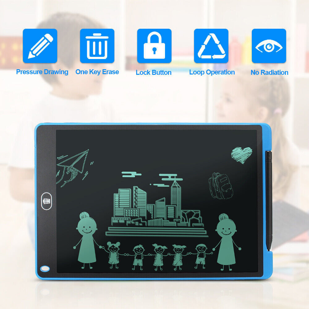 12" LCD Multicolour Screen Writing Board Electronic Drawing Tablet Unisex Kids