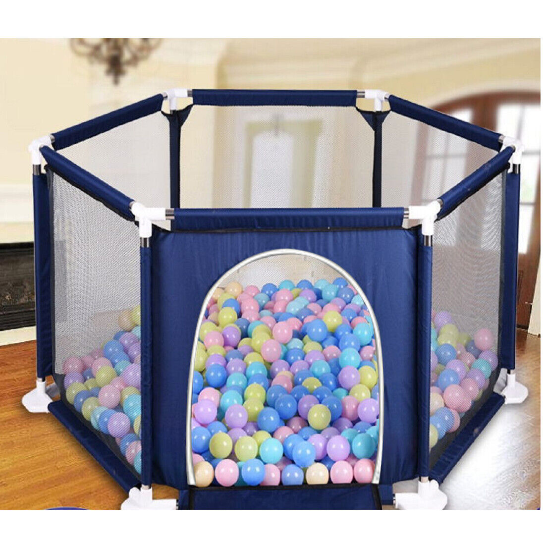 Large Baby Playpen 6 Sides Infant Kids Yard Activity Center Safety Zipper Door