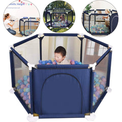 Large Baby Playpen 6 Sides Infant Kids Yard Activity Center Safety Zipper Door