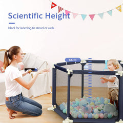 Large Baby Playpen 6 Sides Infant Kids Yard Activity Center Safety Zipper Door