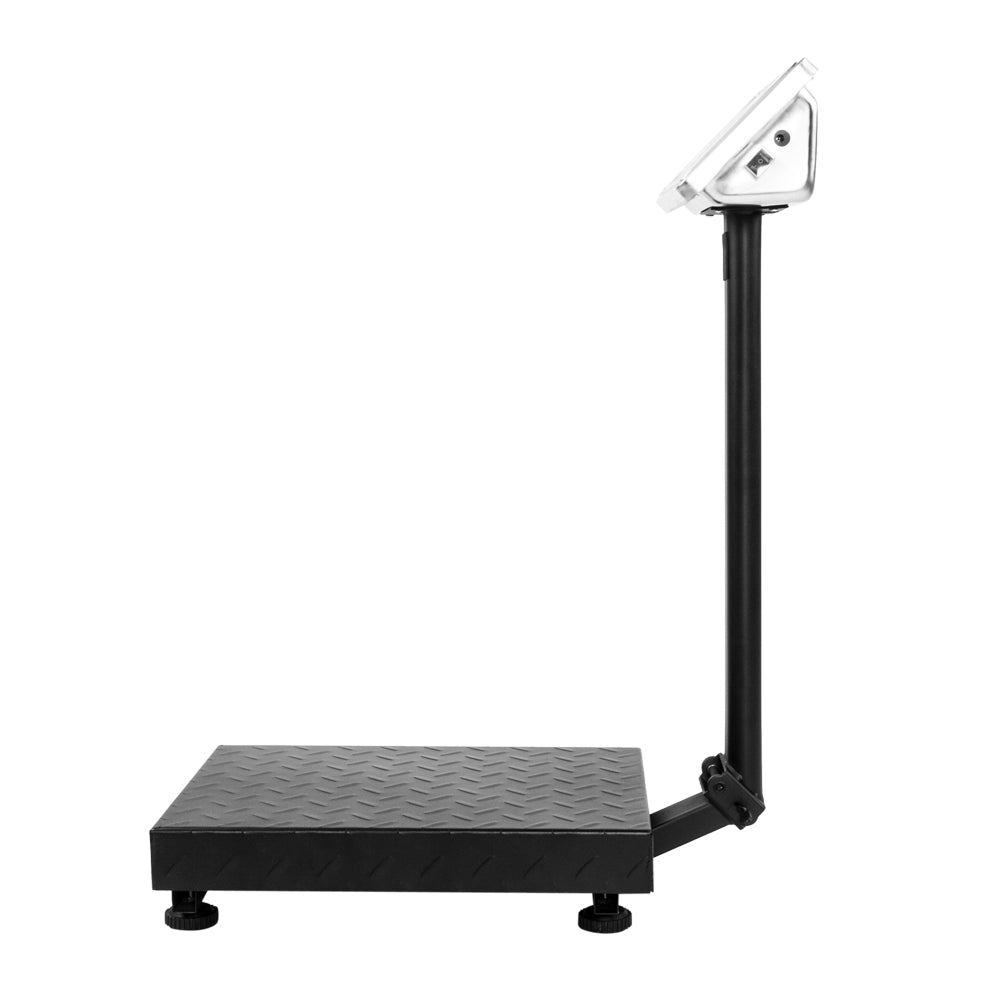 100KG/220lbs LCD Digital Personal Floor Postal Platform Scale with 30*40 Platform & 0.6mm Plate Black UK Plug