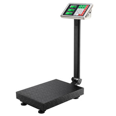 100KG/220lbs LCD Digital Personal Floor Postal Platform Scale with 30*40 Platform & 0.6mm Plate Black UK Plug